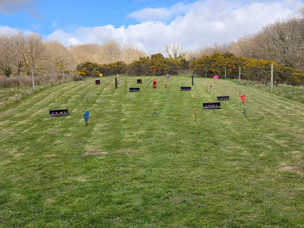 The air rifle range and targets