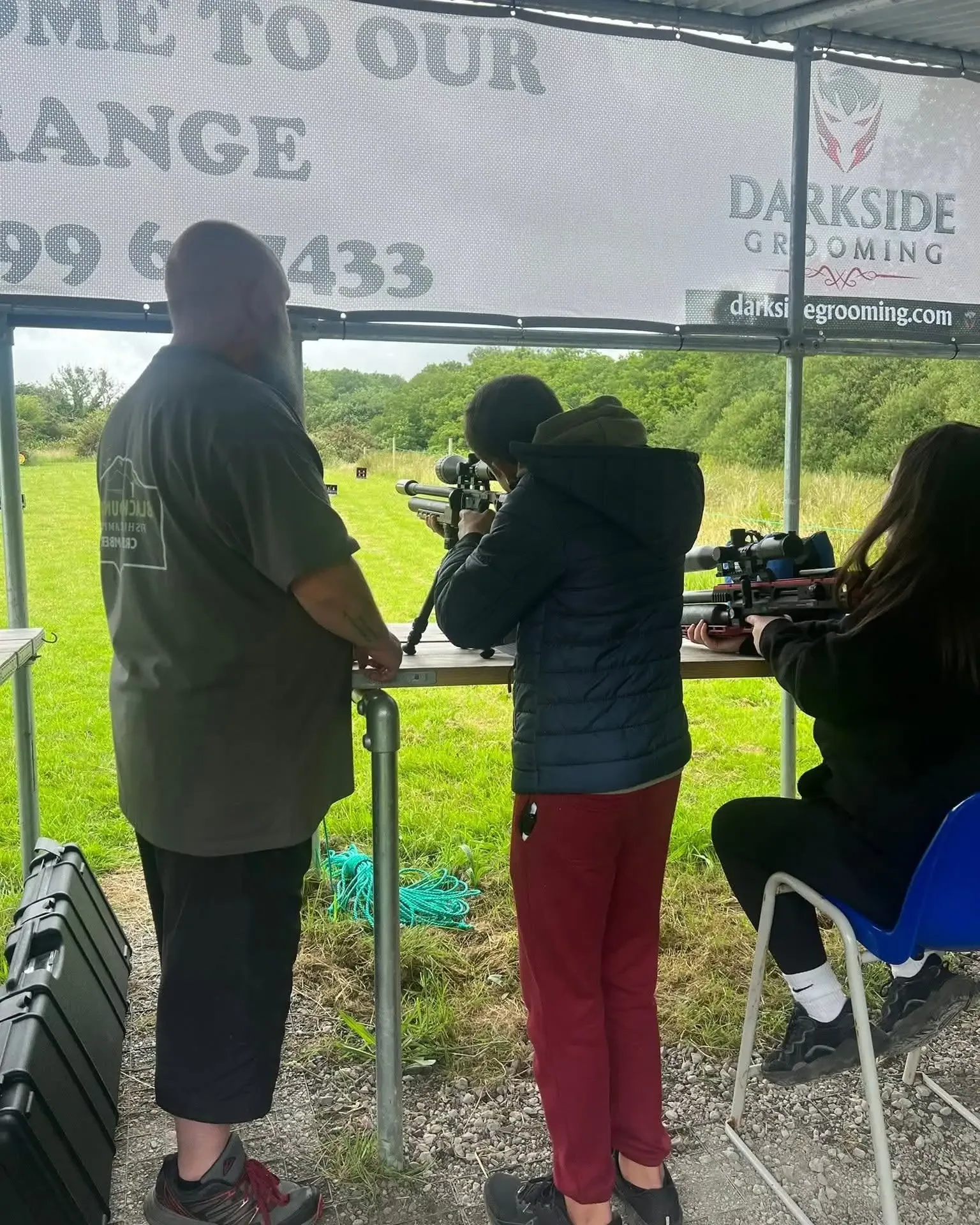 At the bench on the air rifle range