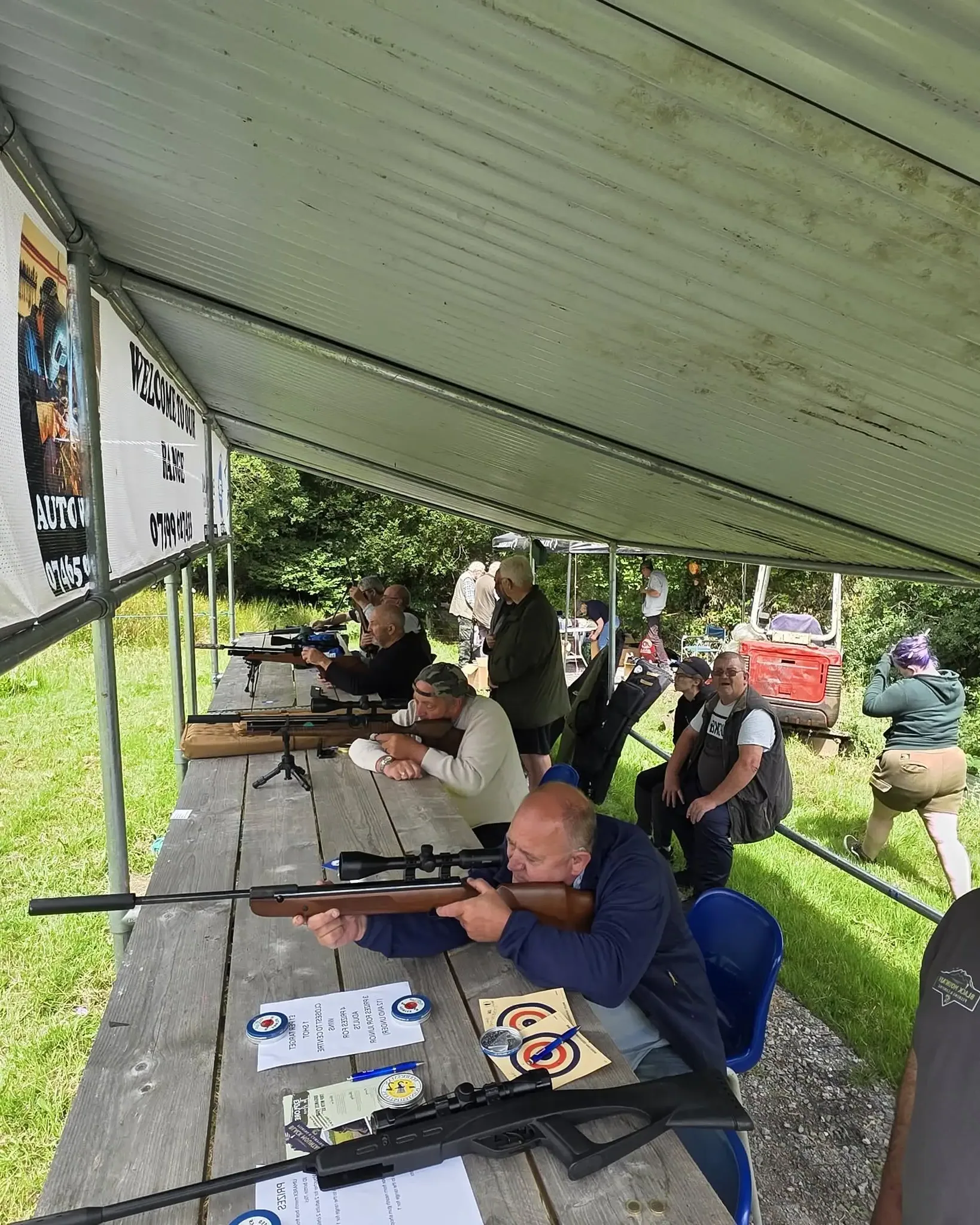 A group at the air rifle range